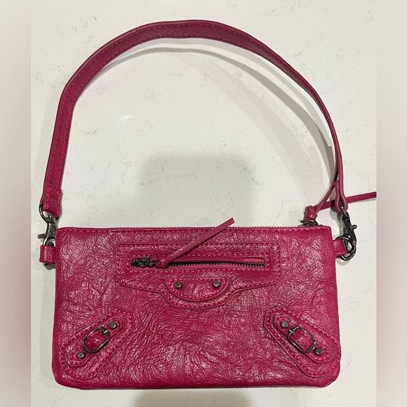 BARBAROSSA small hot Pink Leather Shoulder Bag, EUC - Picture 11 of 13